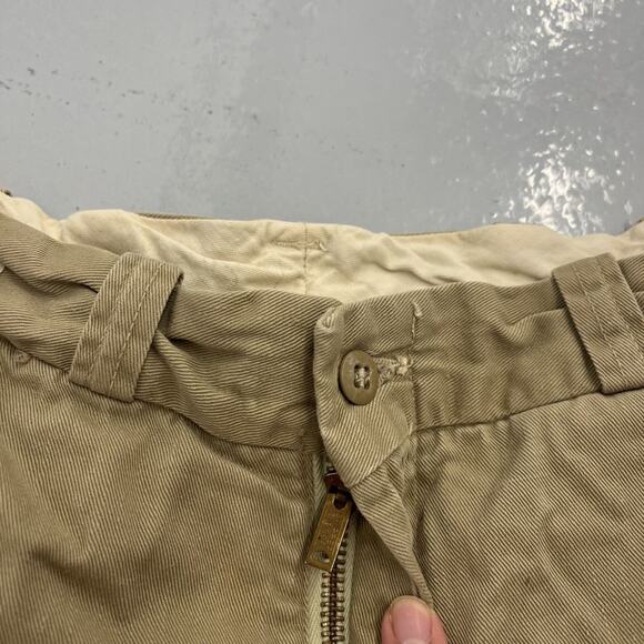 Vintage 50s Tan Sanforized Sail Cloth Workwear Chinos 26x29 - Picture 3 of 6
